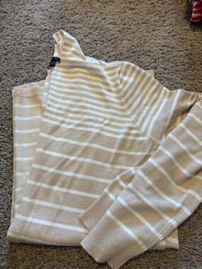 Cyrus Striped Knit Top - Cream & Beige
